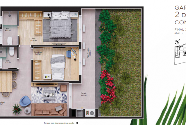  Garden 2 Dorm. c/ 1 Suite 109m²
